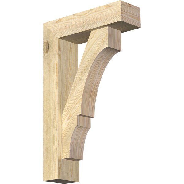 Ekena Millwork Balboa Block Rough Sawn Bracket w/ Offset Brace, Douglas Fir, 6"W x 20"D x 32"H BKT0604X20X32BOA05RDF - main